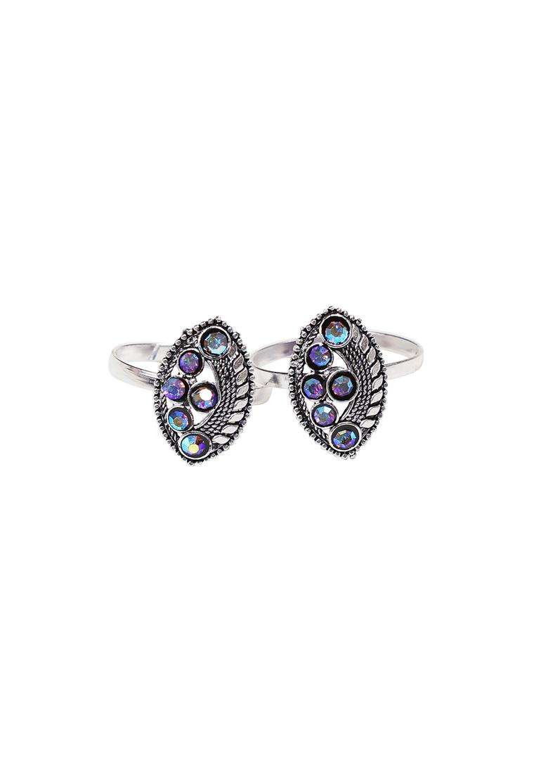 Silver Alloy Toe Ring - Indya