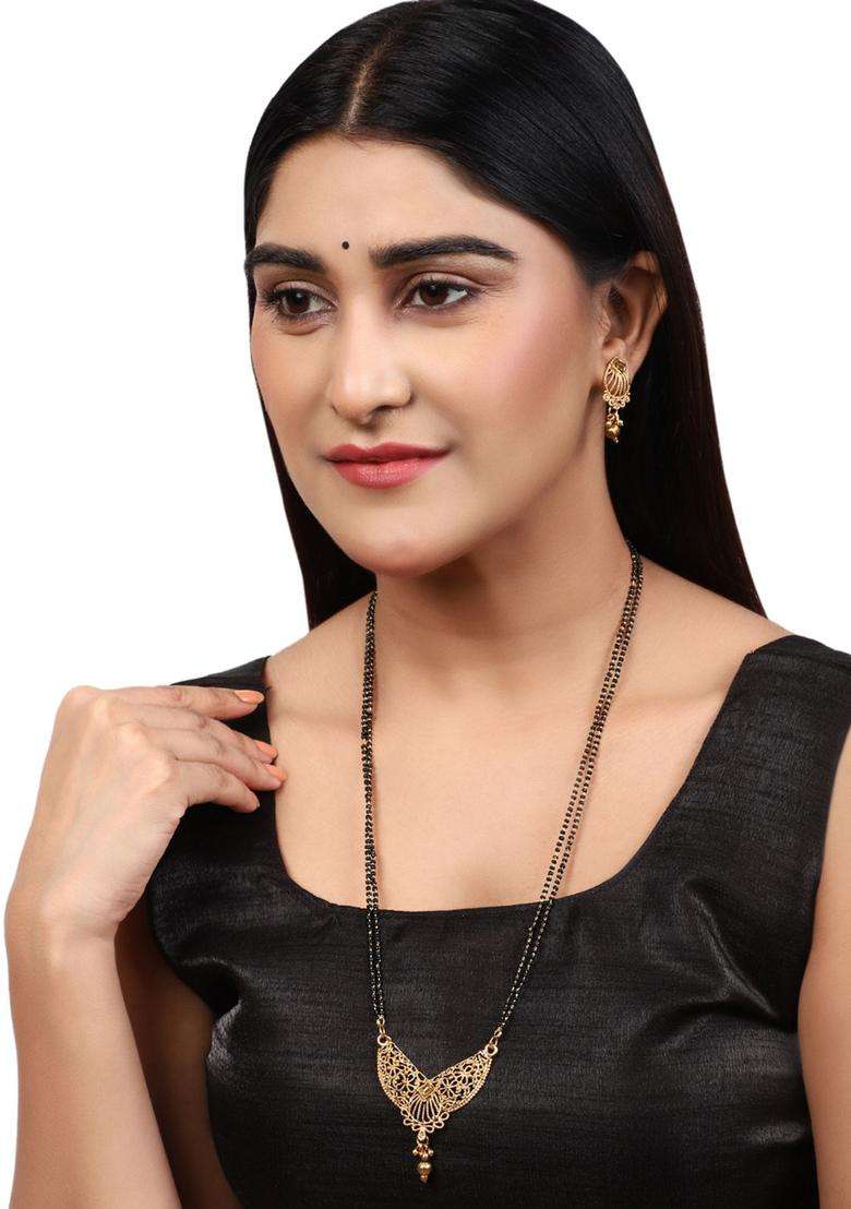 Golden Brass Mangalsutra - Indya