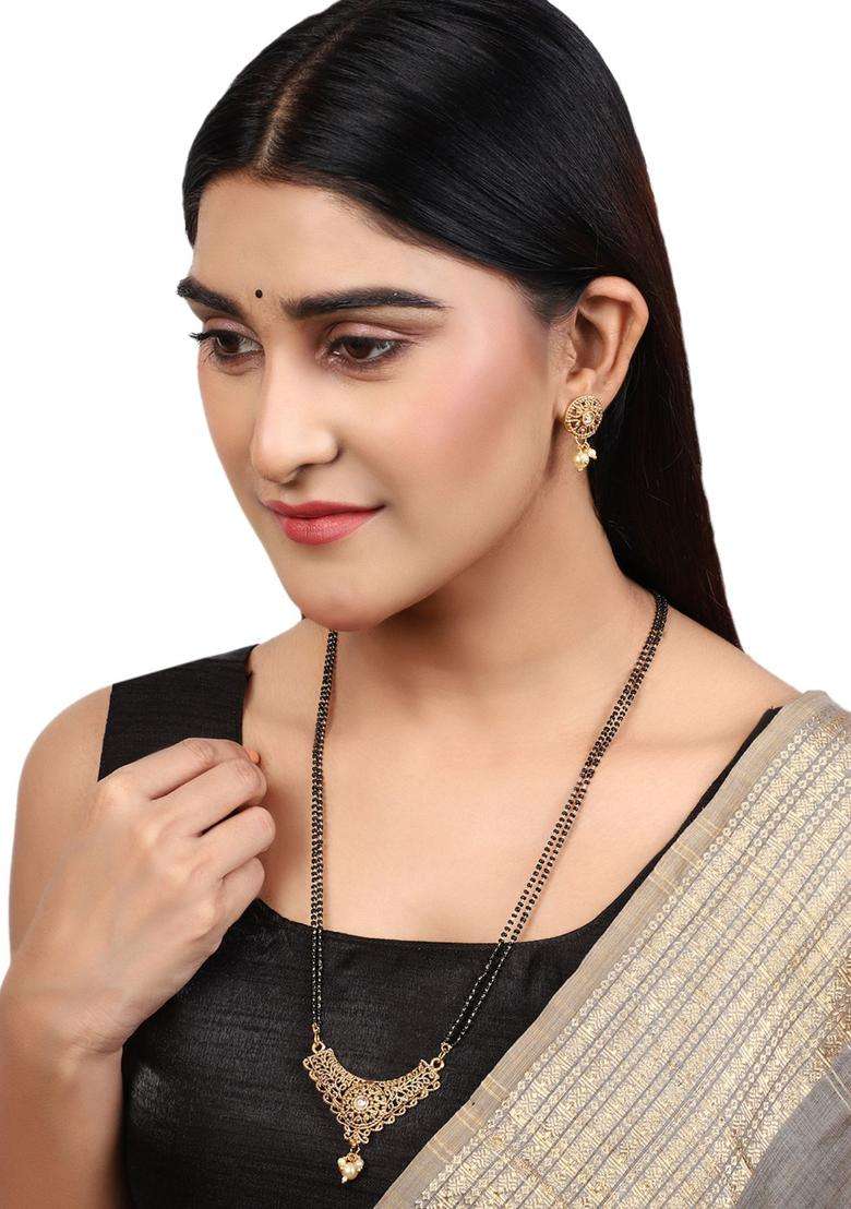 Golden Brass Mangalsutra - Indya