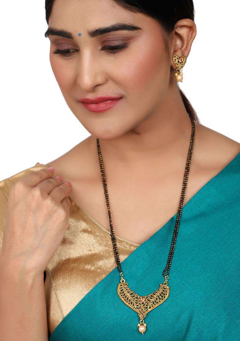 Golden Brass Mangalsutra - Indya