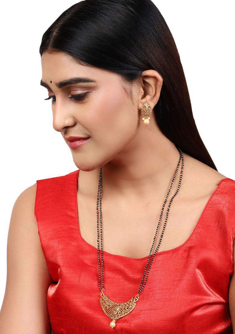 Golden Brass Mangalsutra - Indya