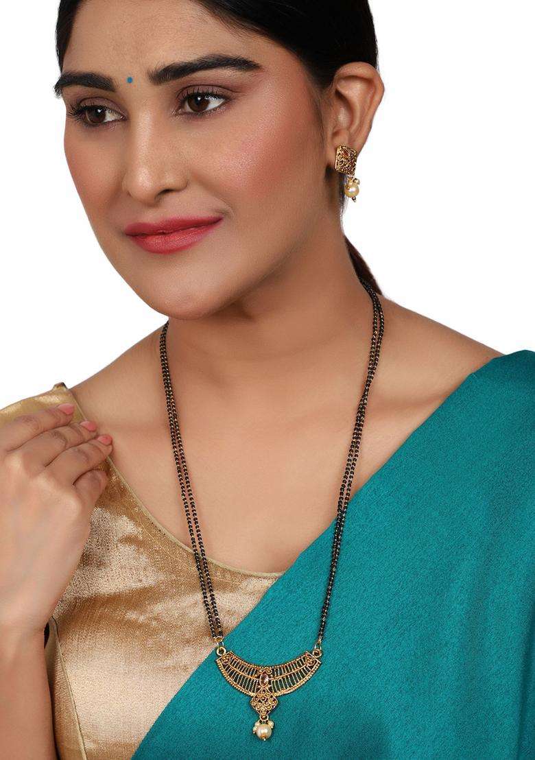 Golden Brass Mangalsutra - Indya