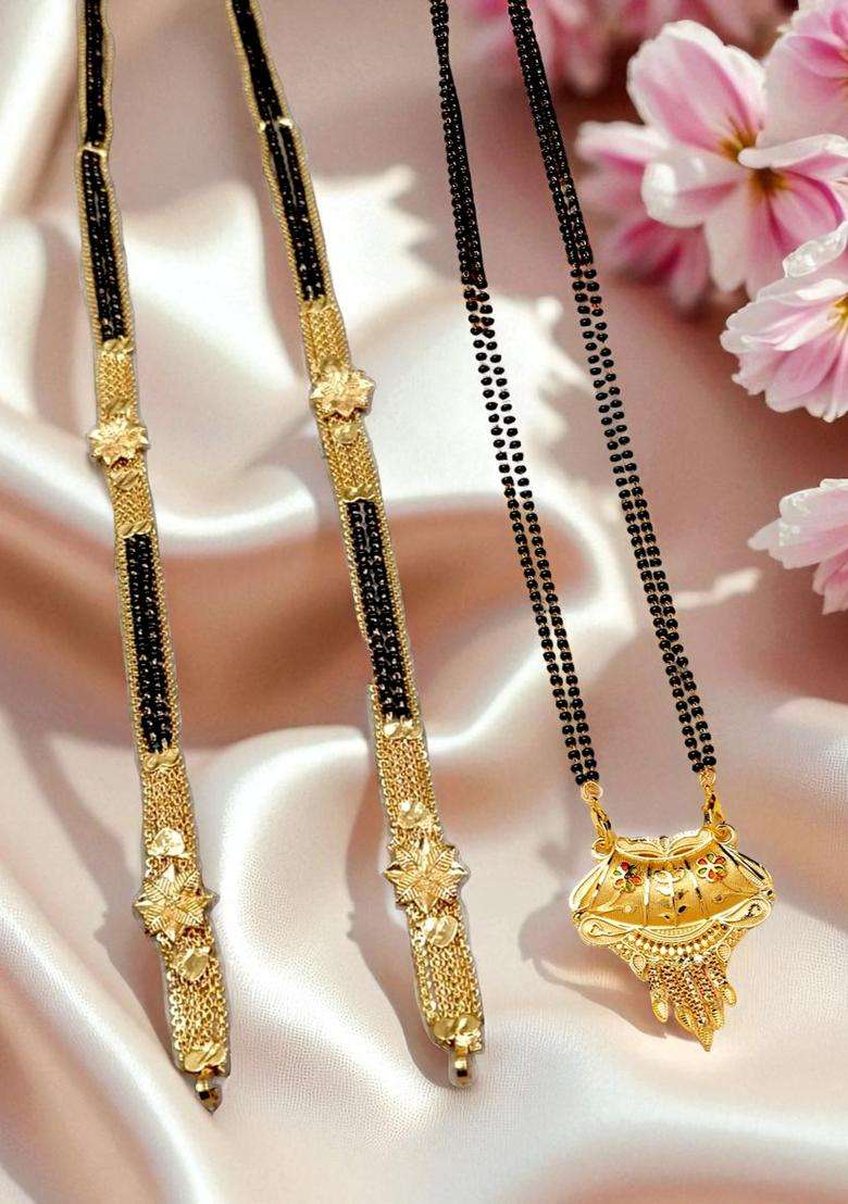 Golden Brass Mangalsutra - Indya