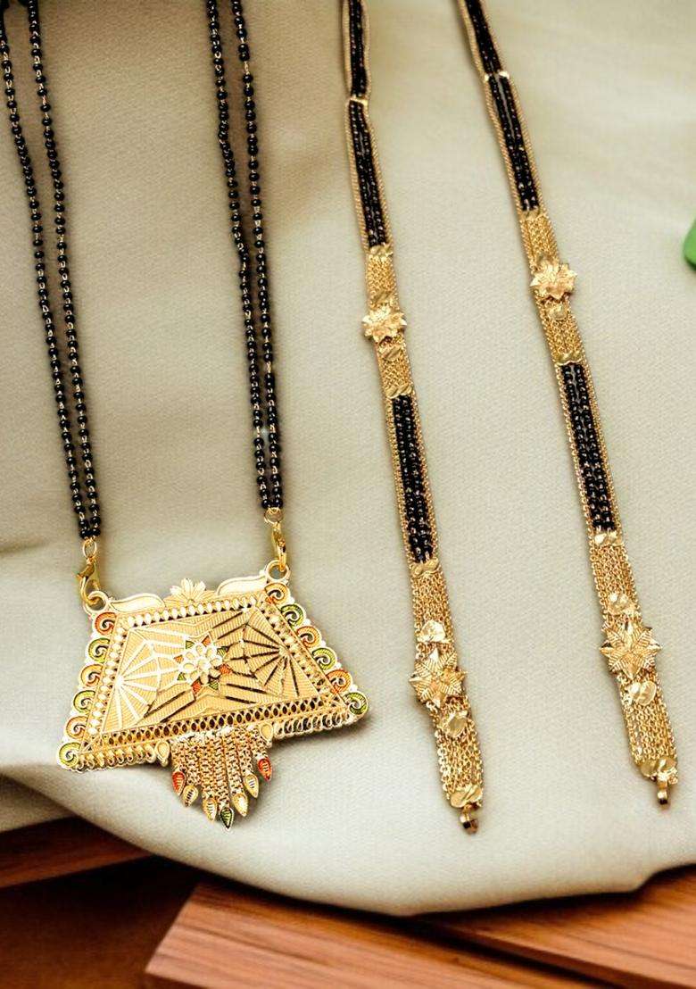 Golden Brass Mangalsutra - Indya