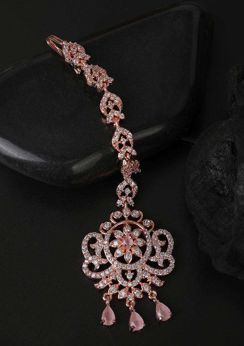 Rose Gold Brass Maangtikka - Indya