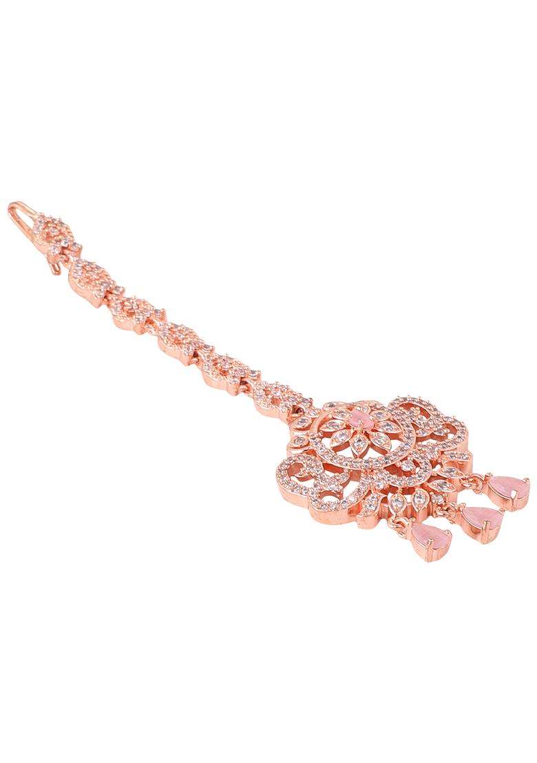 Rose Gold Brass Maangtikka - Indya