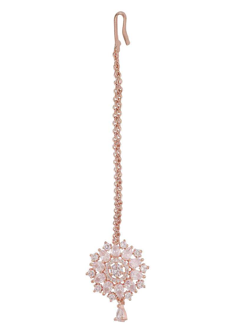 Rose Gold Brass Maangtikka - Indya