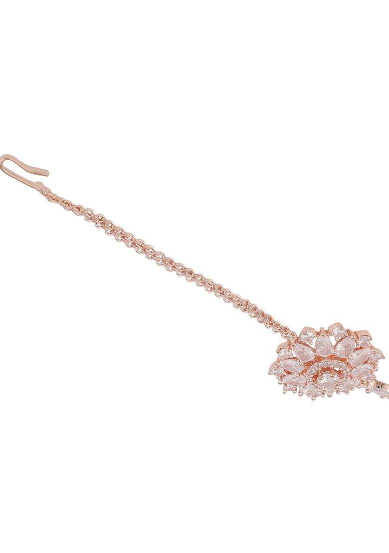 Rose Gold Brass Maangtikka - Indya