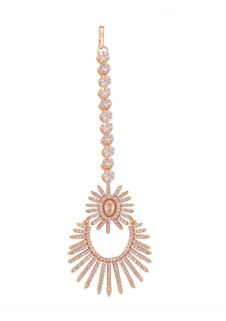 Rose Gold Brass Maangtikka - Indya