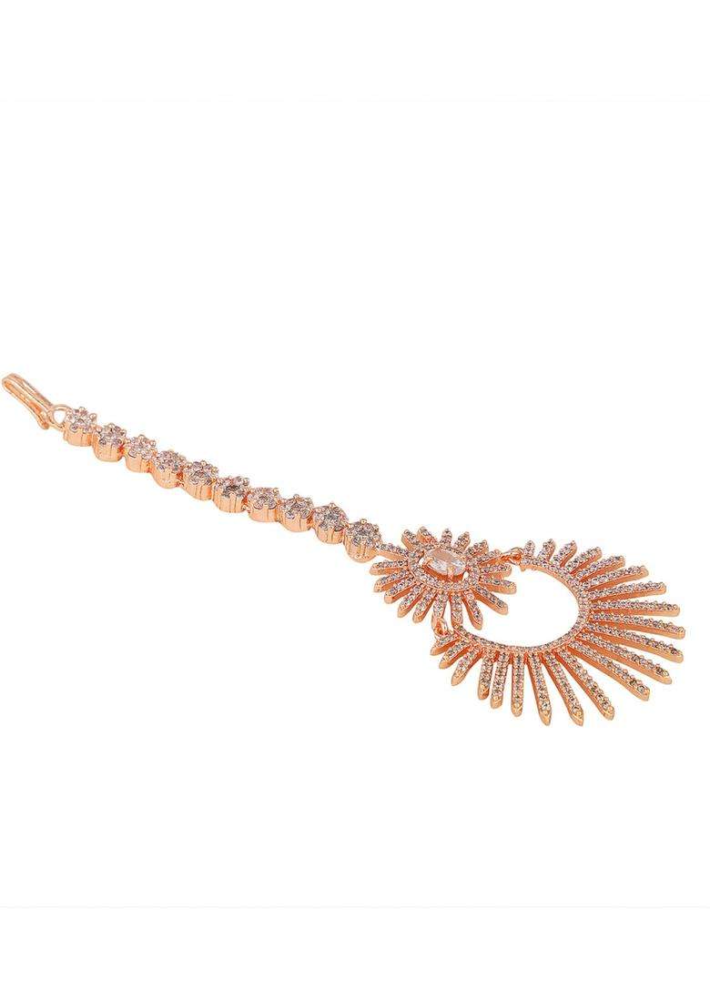 Rose Gold Brass Maangtikka - Indya