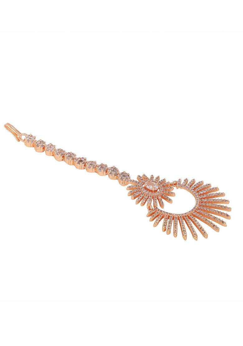 Rose Gold Brass Maangtikka - Indya