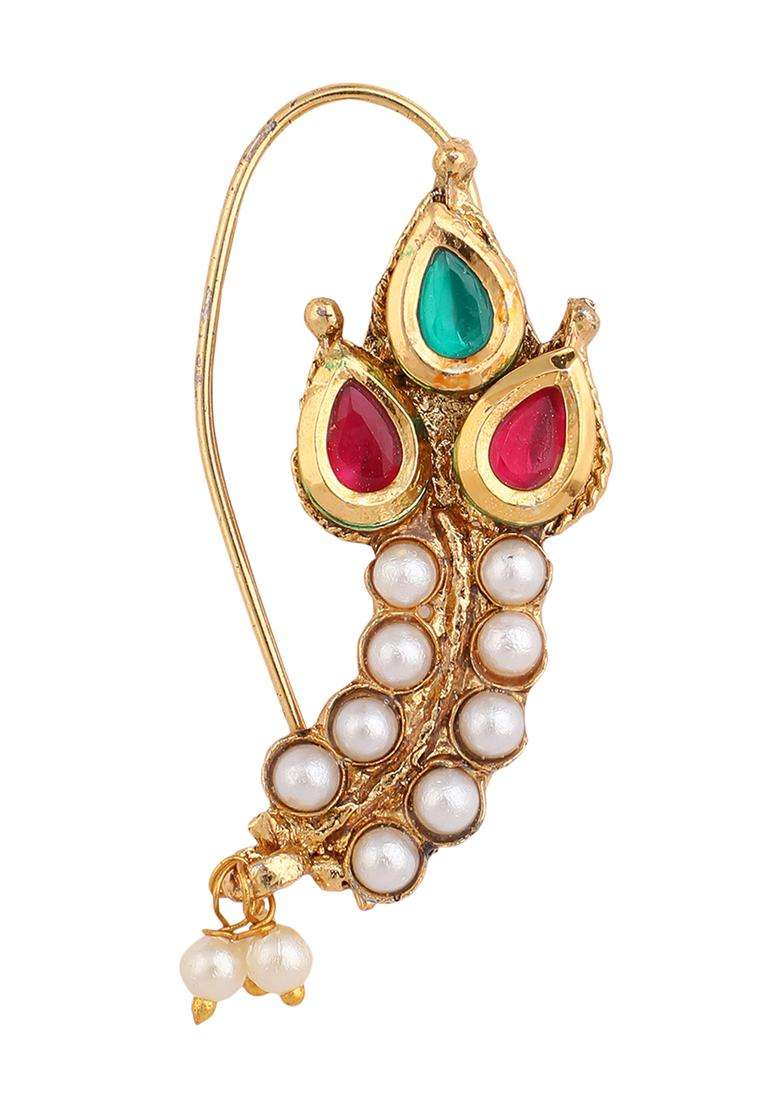 Multicolor Brass Nath - Indya