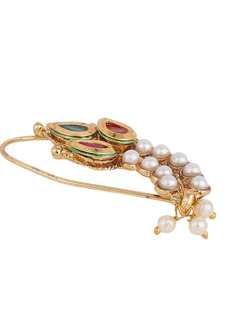 Multicolor Brass Nath - Indya