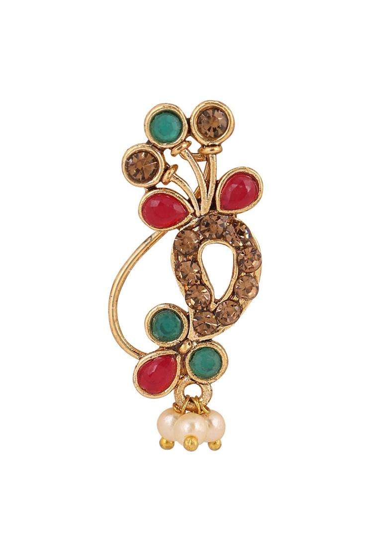 Multicolor Brass Nath - Indya