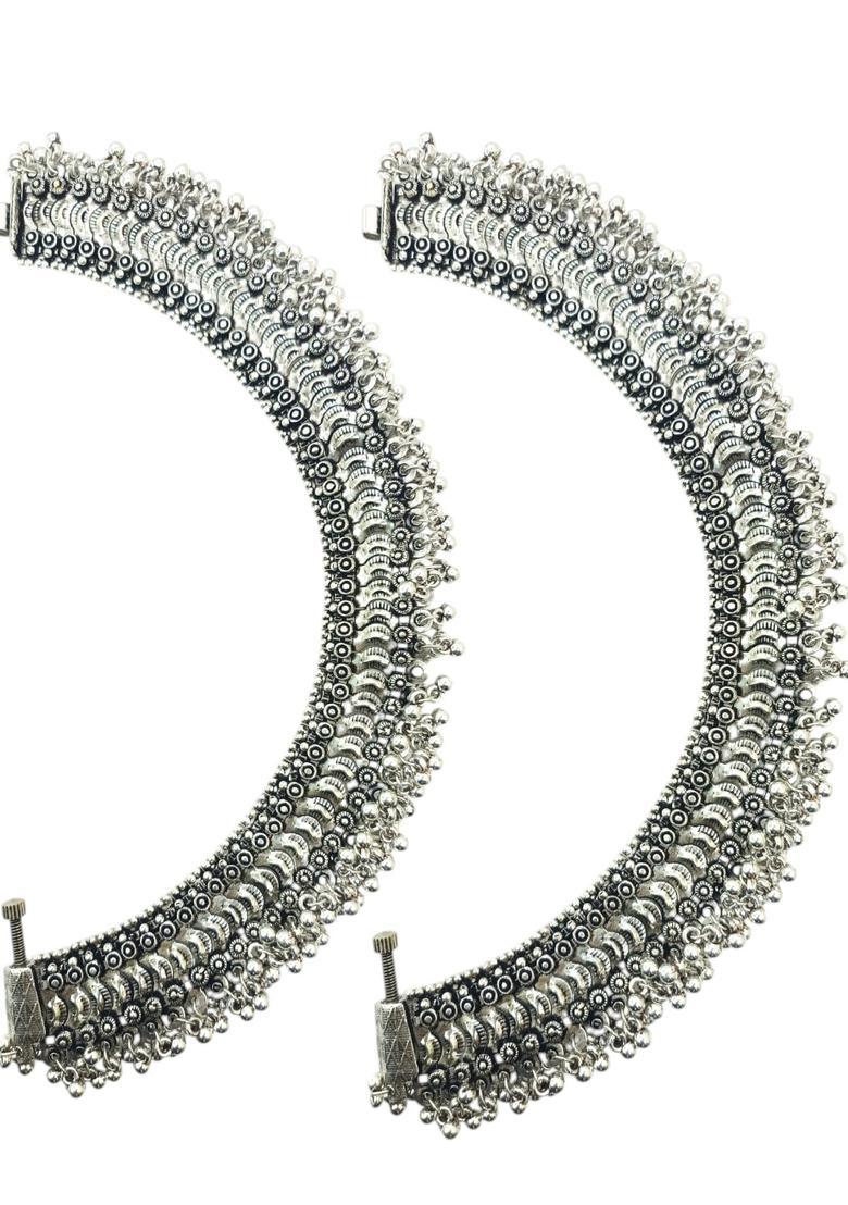 Silver Alloy Anklet - Indya