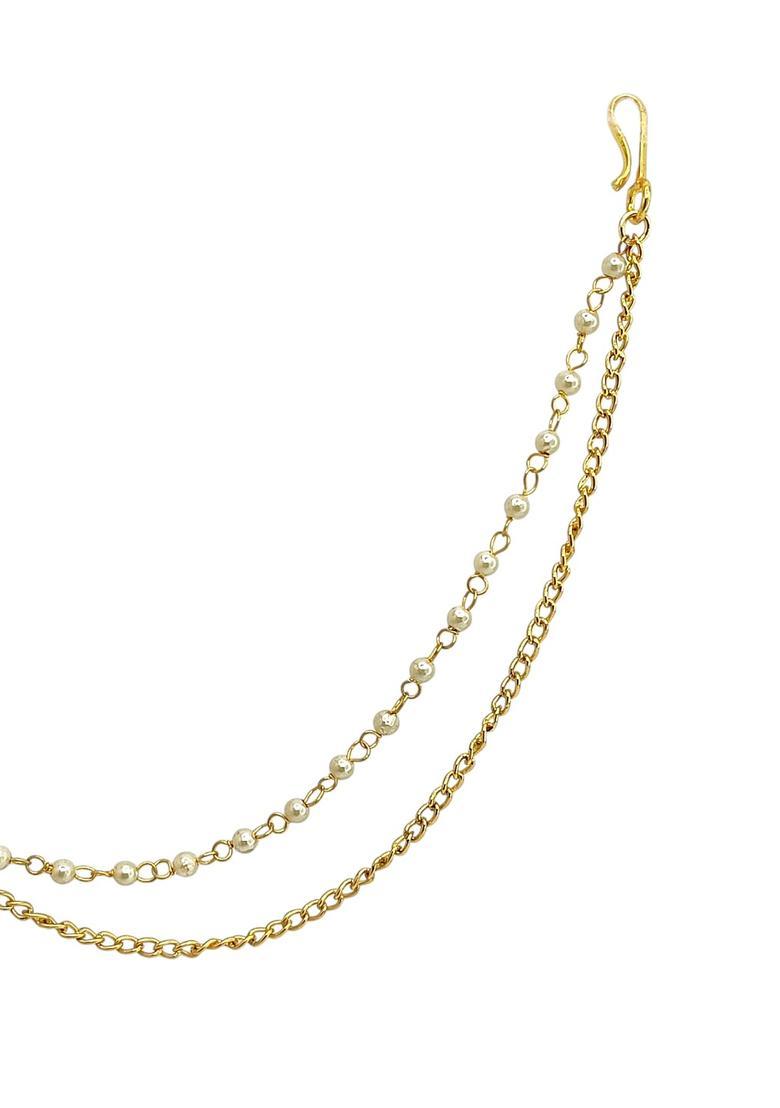 Golden Alloy Nose Pin - Indya