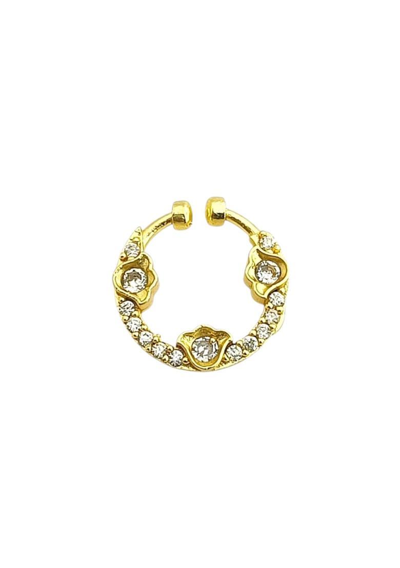 Golden Alloy Nose Pin - Indya