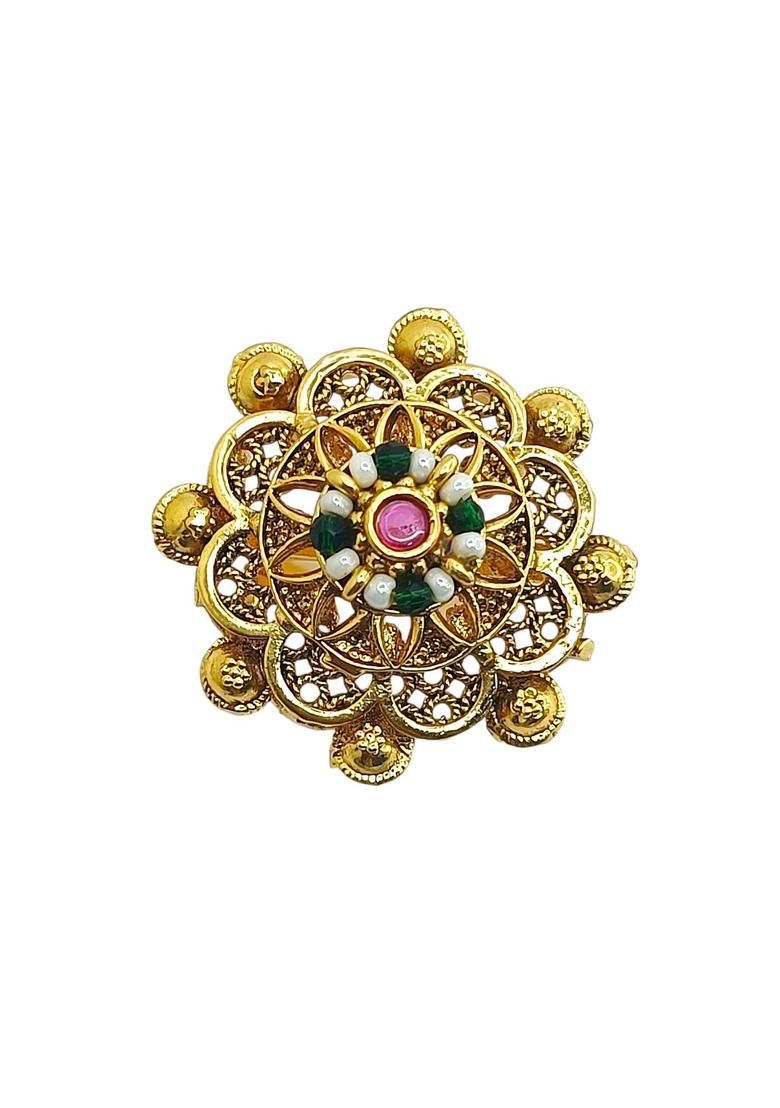 Golden Alloy Ring - Indya
