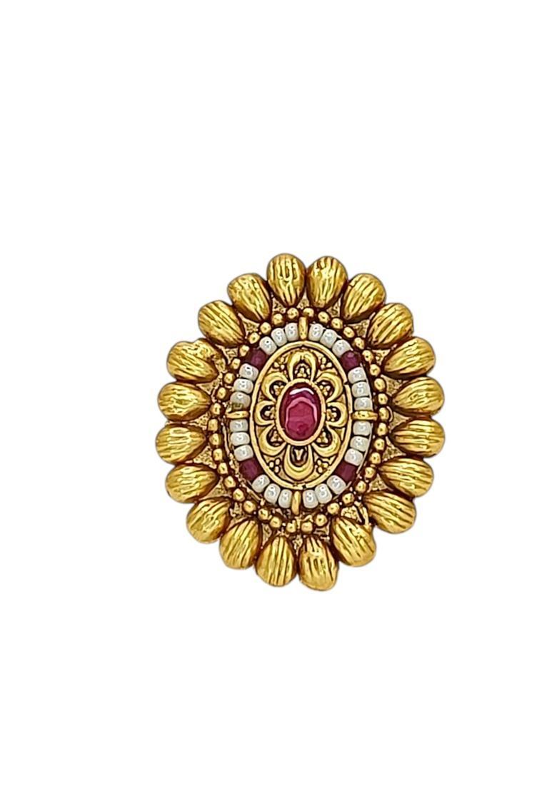 Golden Alloy Ring - Indya