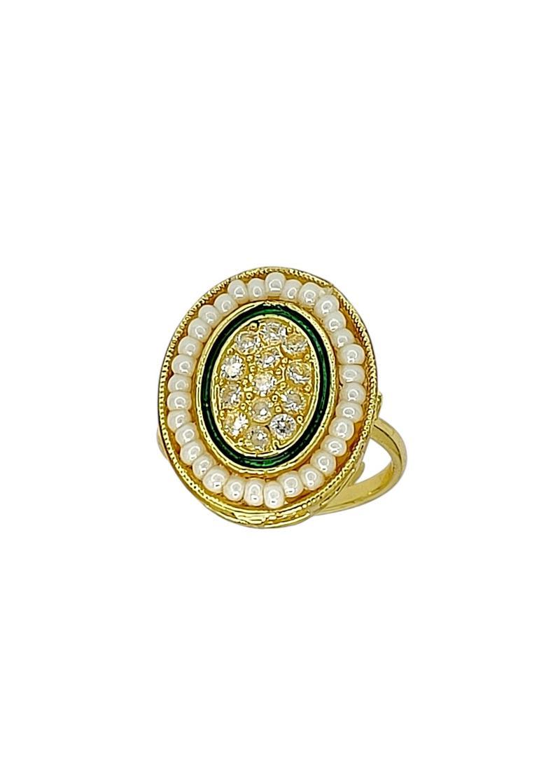 Golden Alloy Ring - Indya