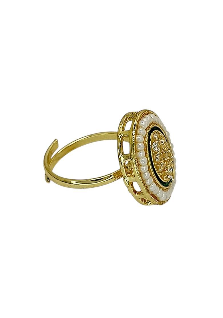Golden Alloy Ring - Indya