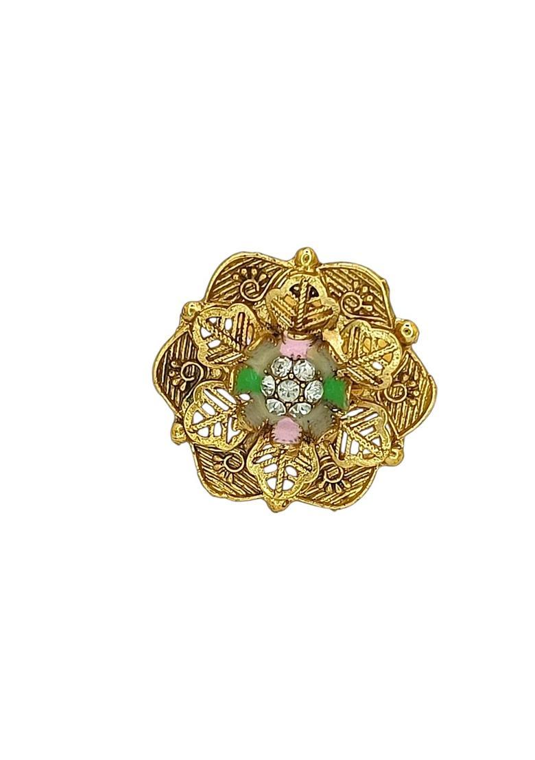 Golden Alloy Ring - Indya