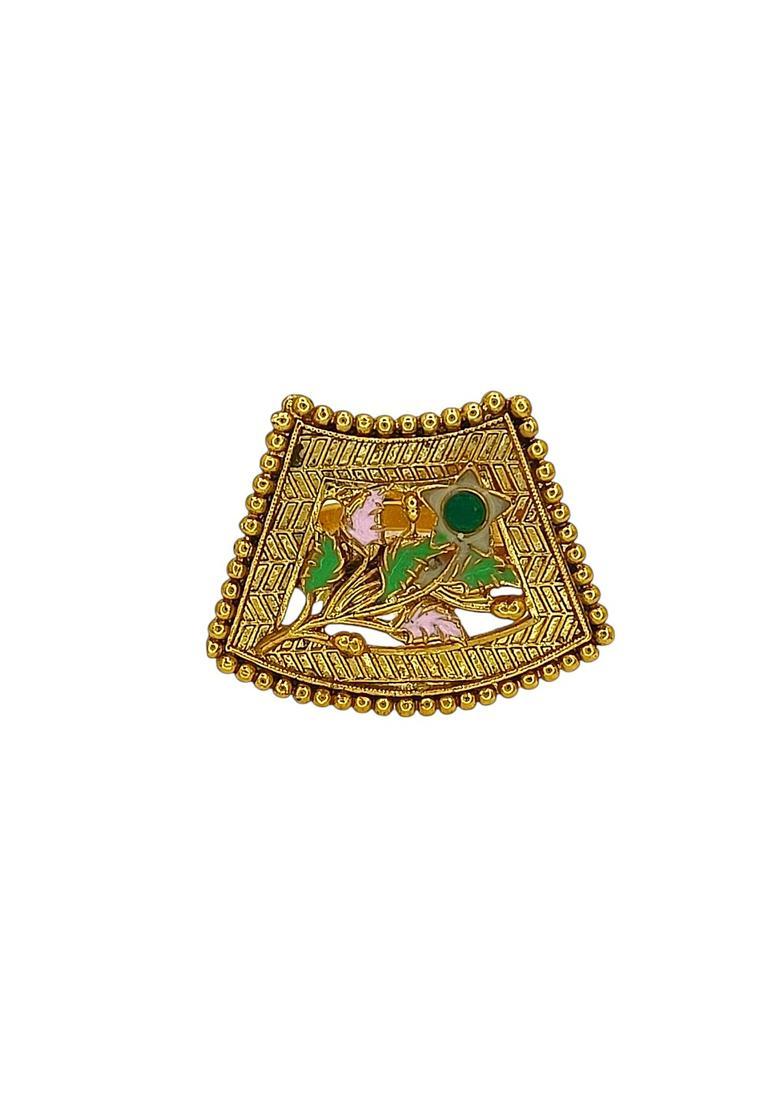 Golden Alloy Ring - Indya