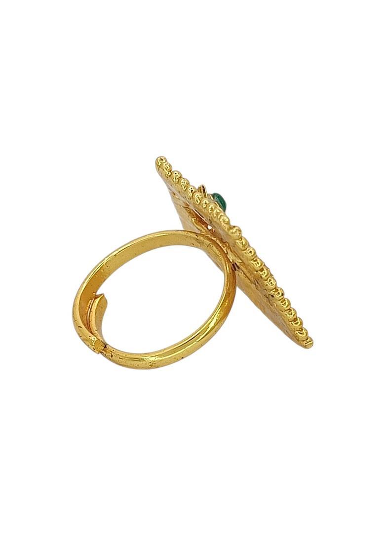 Golden Alloy Ring - Indya