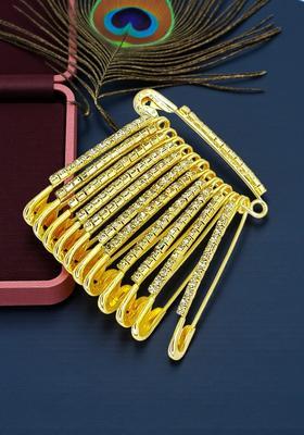 Golden Alloy Saree Pin