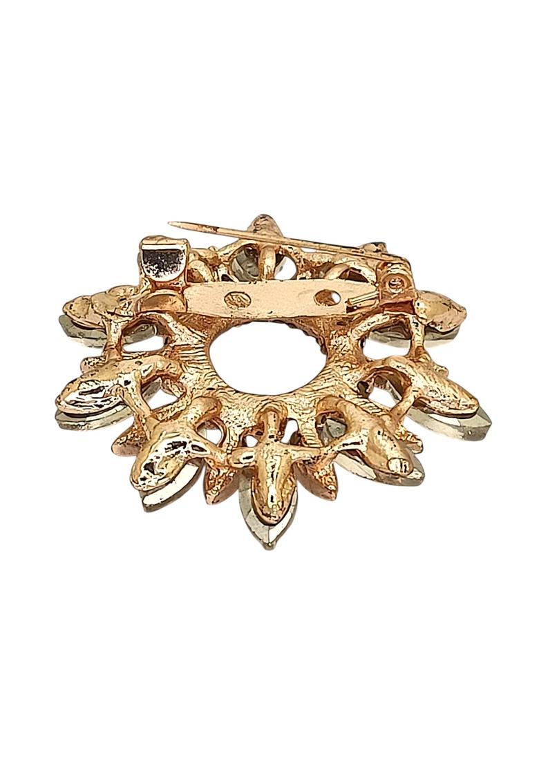 Rose Gold Alloy Saree Pin - Indya