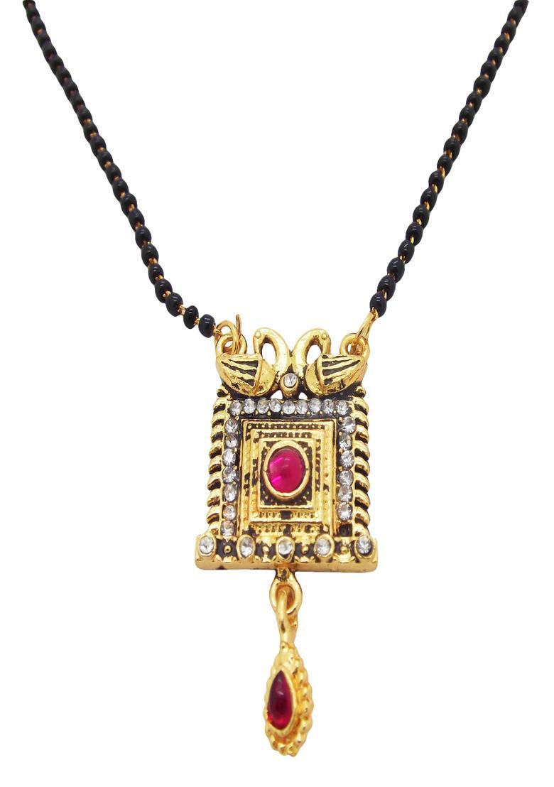 Golden Alloy Mangalsutra Set - Indya