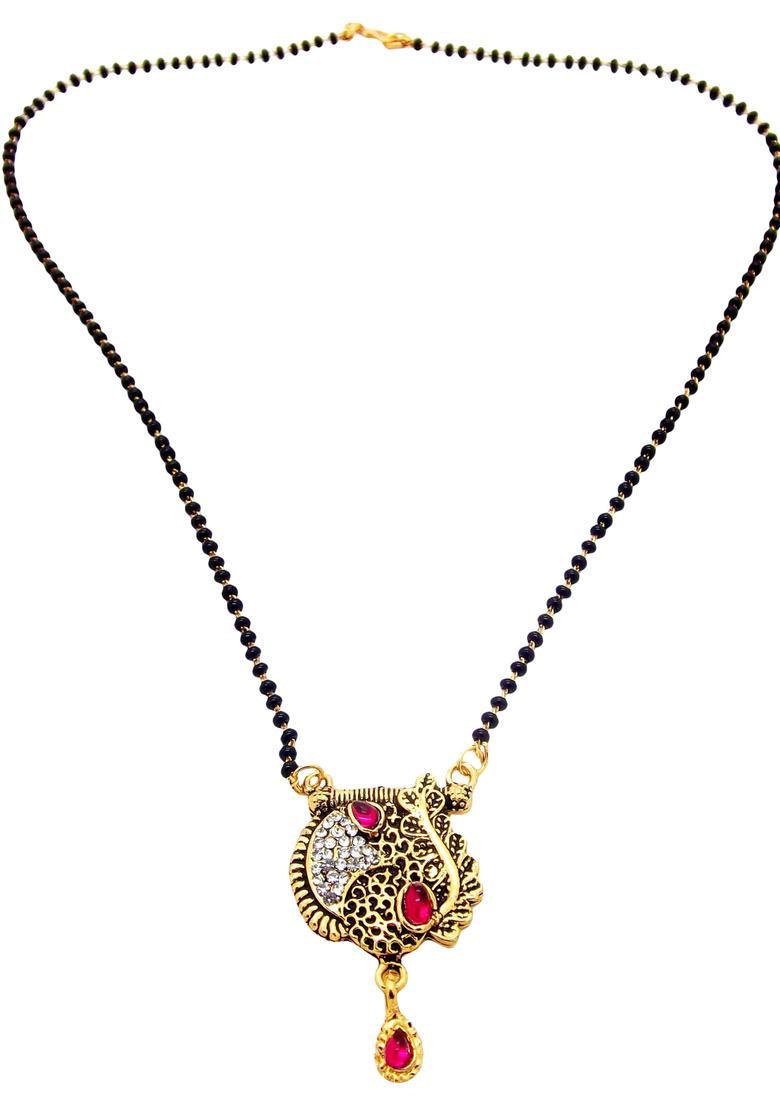 Golden Alloy Mangalsutra Set - Indya