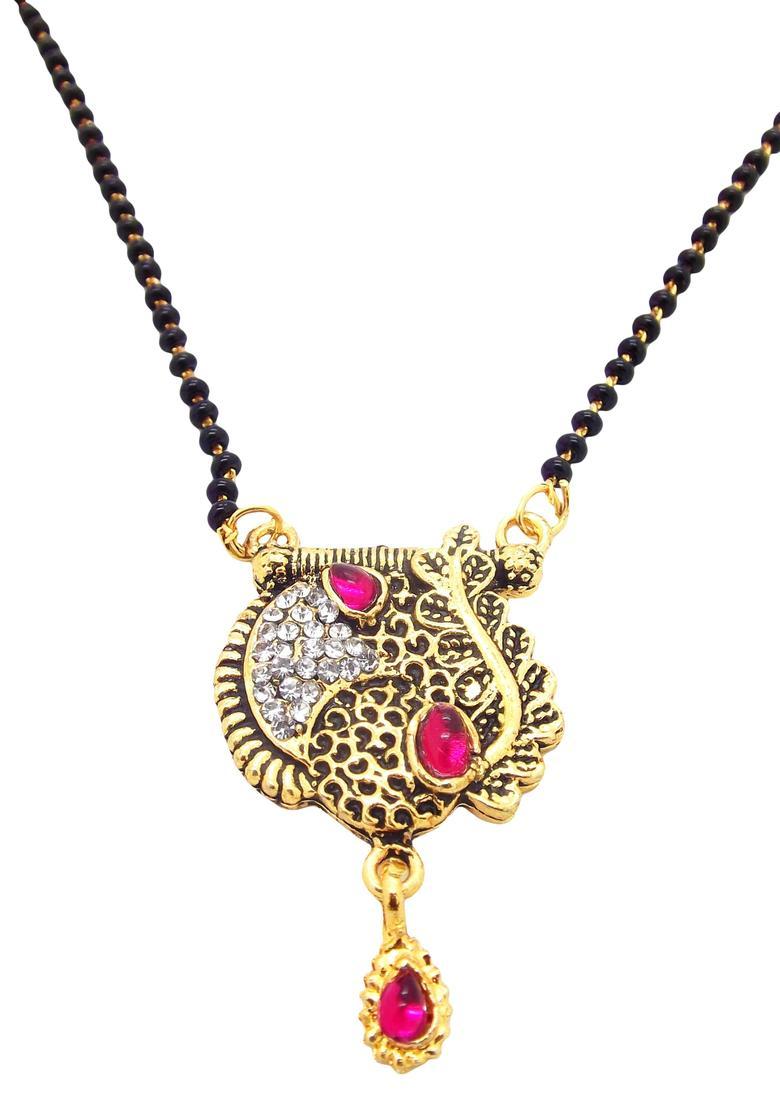 Golden Alloy Mangalsutra Set - Indya