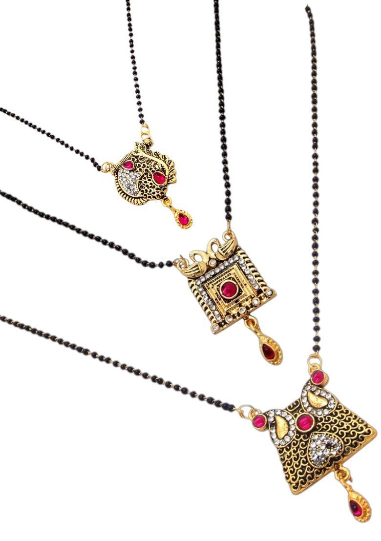 Golden Alloy Mangalsutra Set - Indya