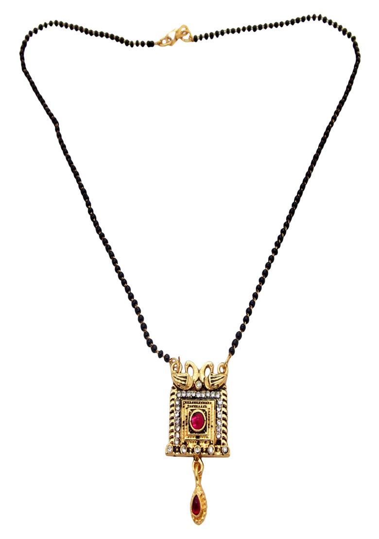 Golden Alloy Mangalsutra Set - Indya