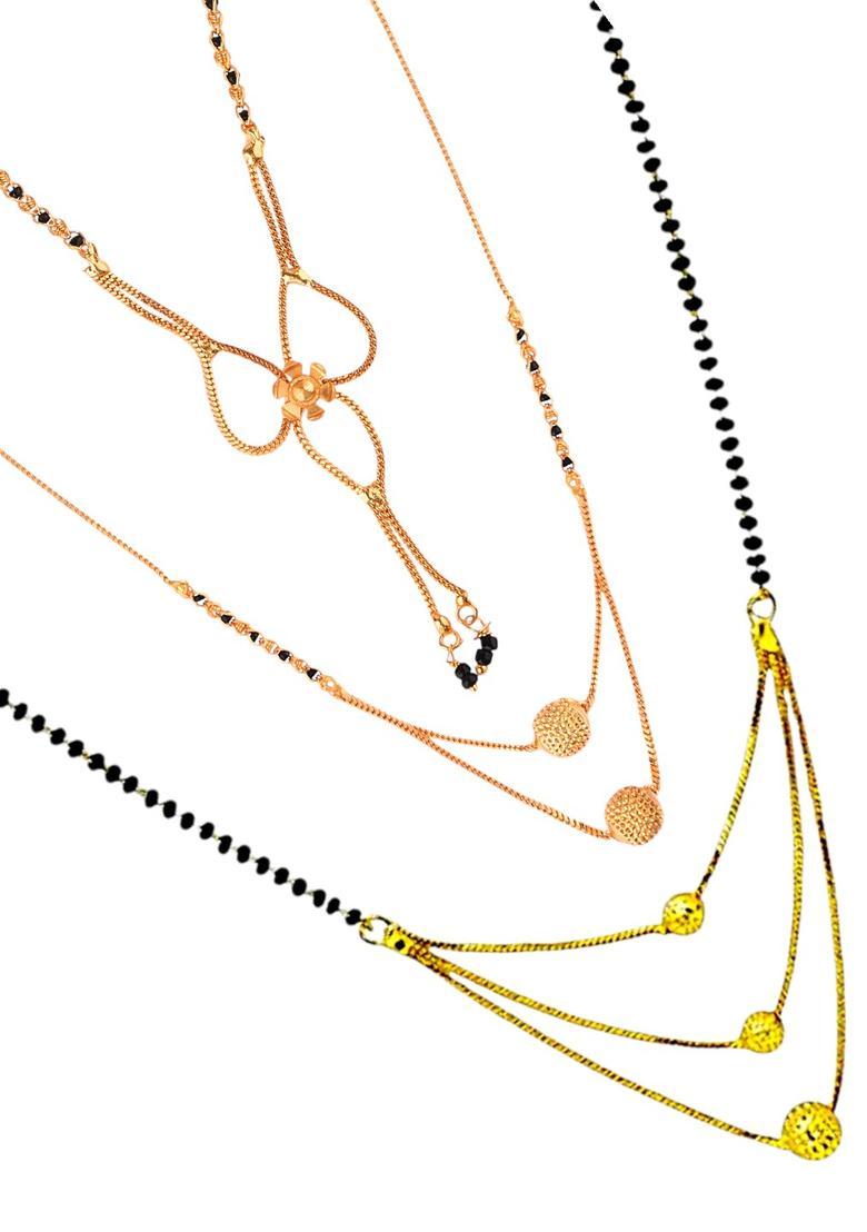 Golden Alloy Mangalsutra Set - Indya