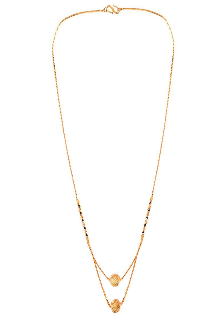 Golden Alloy Mangalsutra Set - Indya