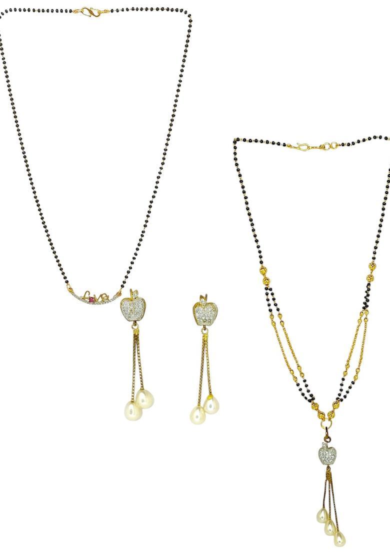 Golden Alloy Mangalsutra Set - Indya