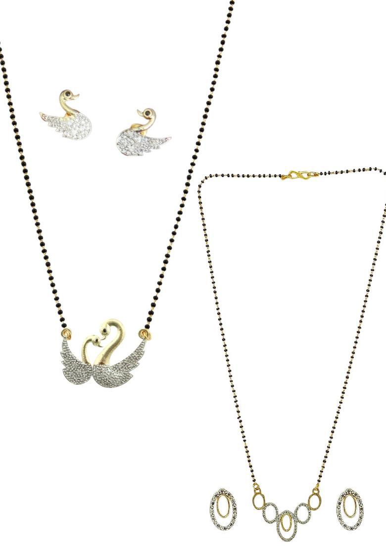 Golden Alloy Mangalsutra Set - Indya