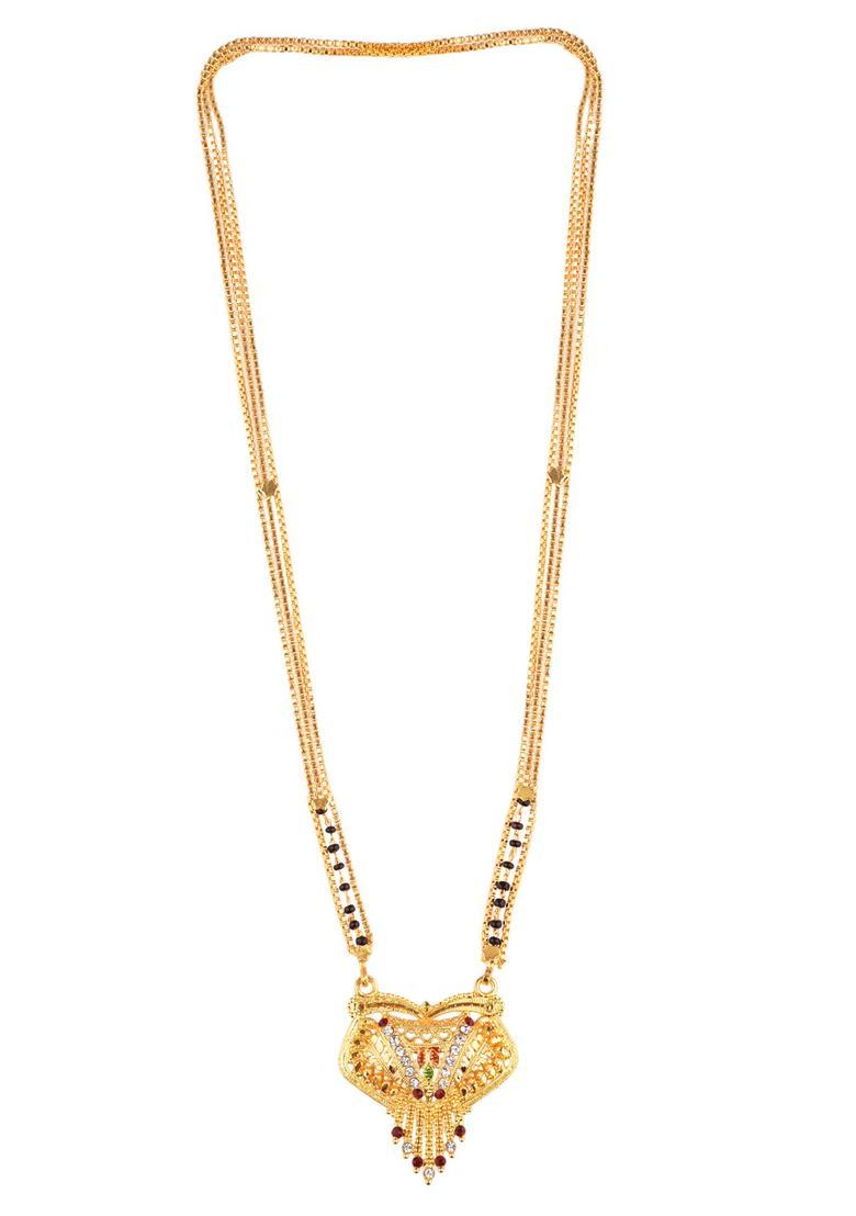 Golden Alloy Mangalsutra Set - Indya