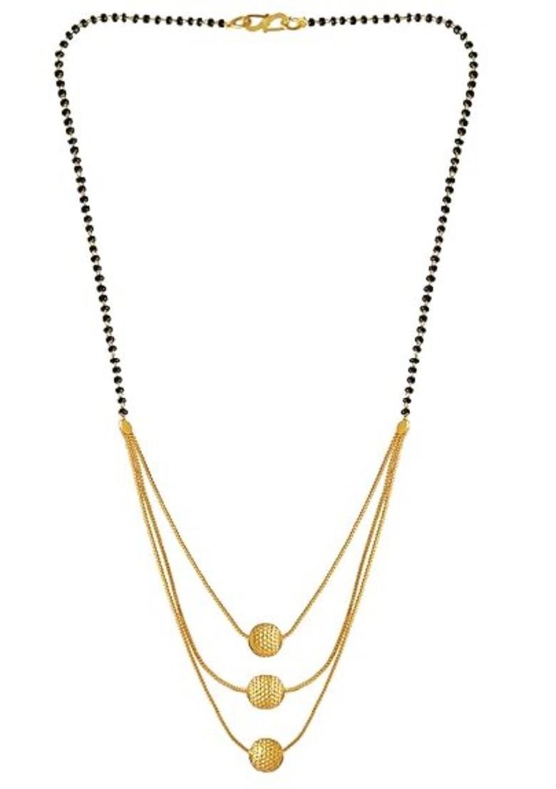 Golden Alloy Mangalsutra Set - Indya