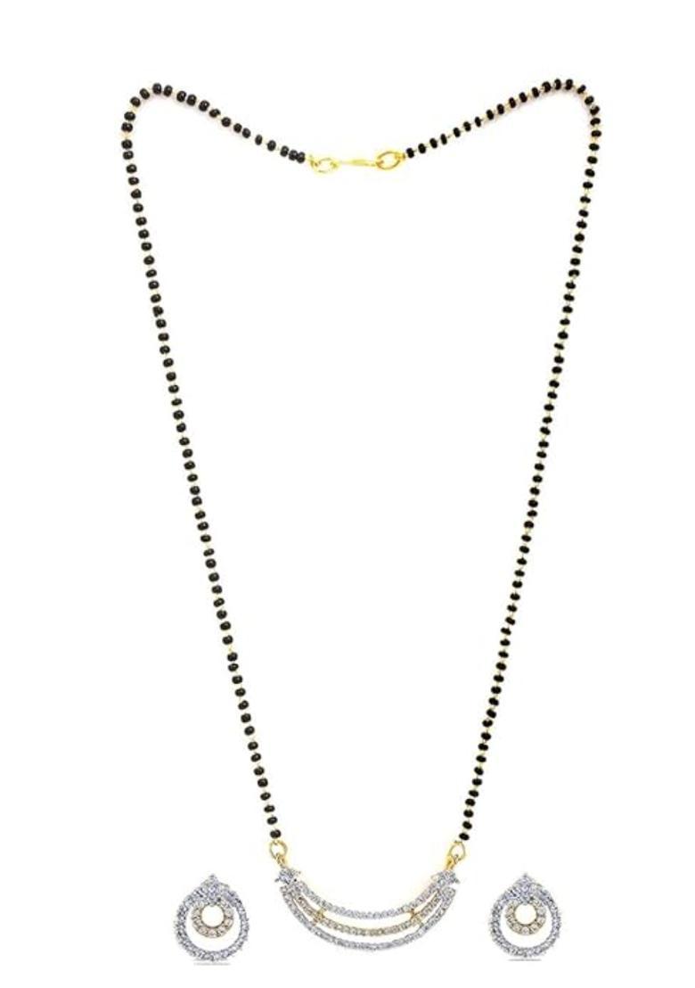 Golden Alloy Mangalsutra Set - Indya