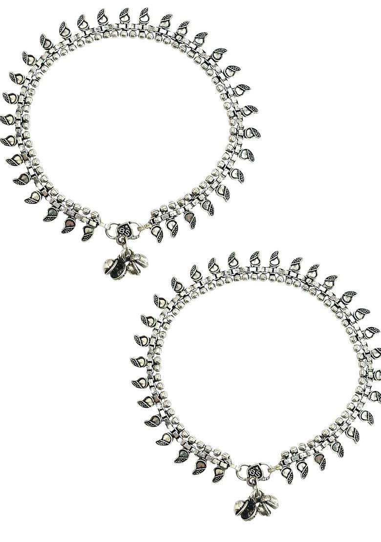 Silver Alloy Anklet - Indya