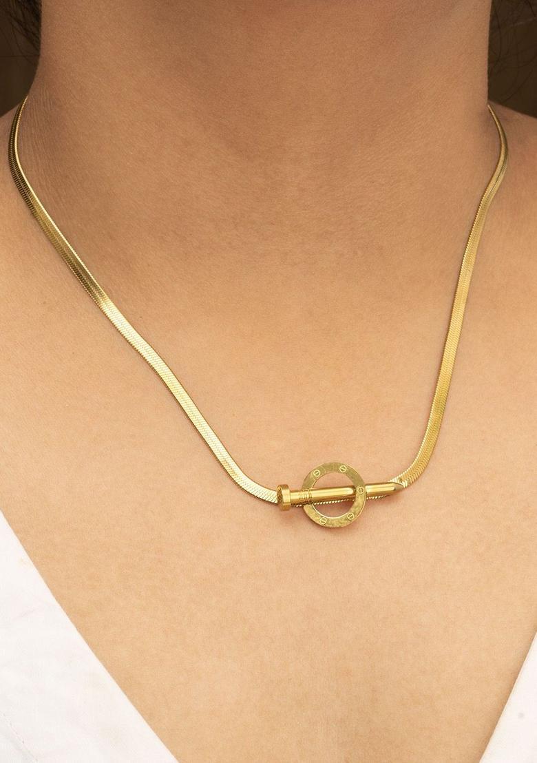 Golden Alloy Pendant - Indya