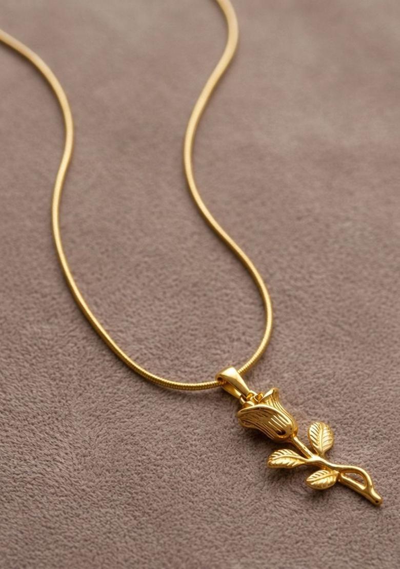 Golden Alloy Pendant - Indya