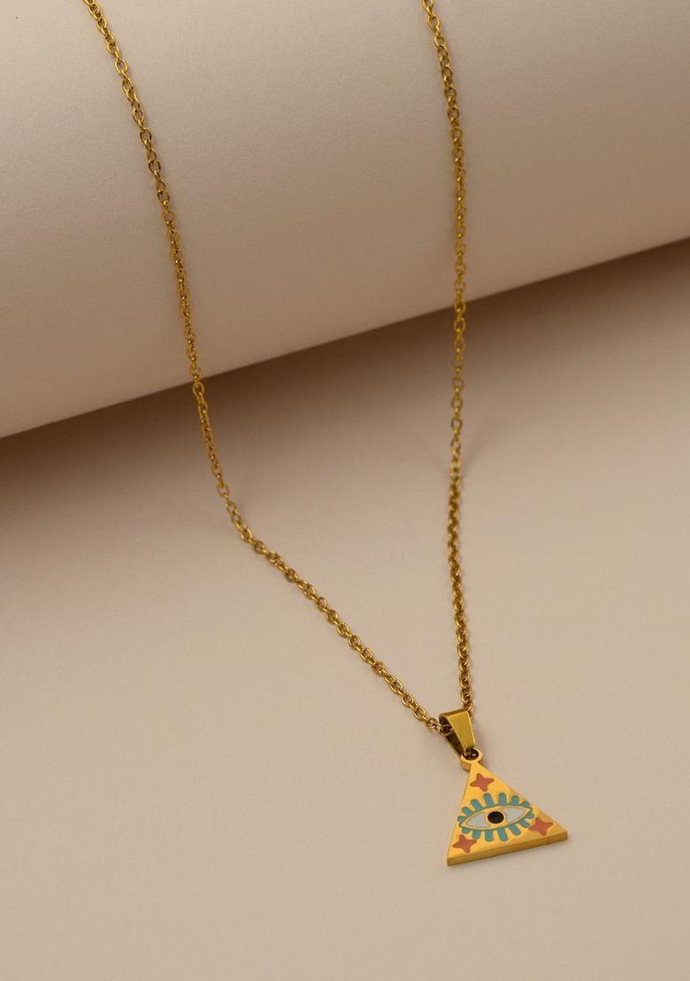 Golden Alloy Pendant - Indya