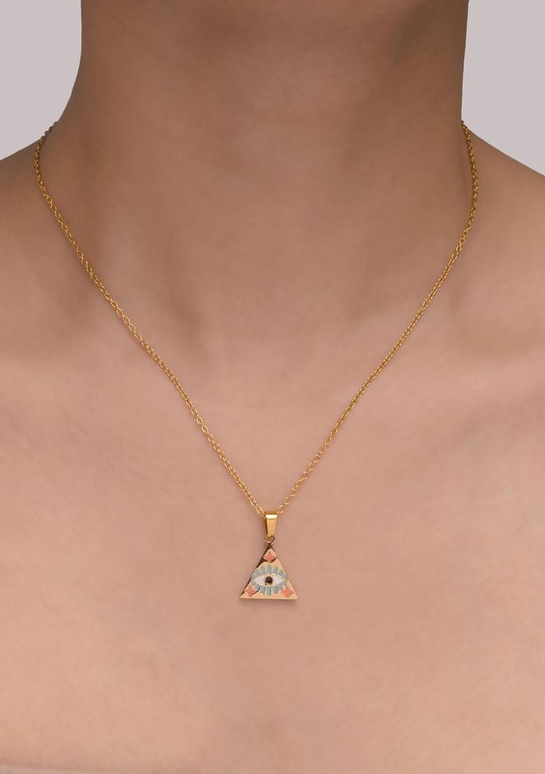 Golden Alloy Pendant - Indya