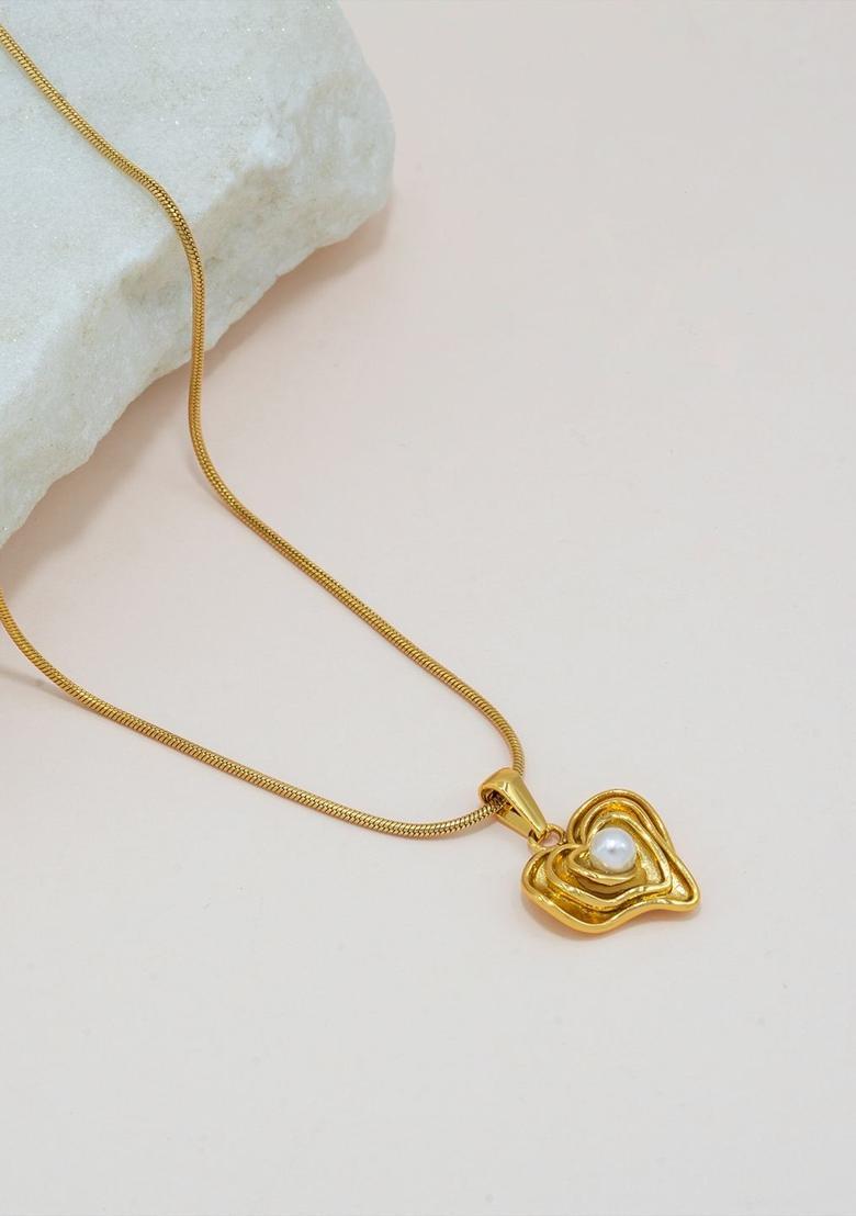 Golden Alloy Pendant - Indya