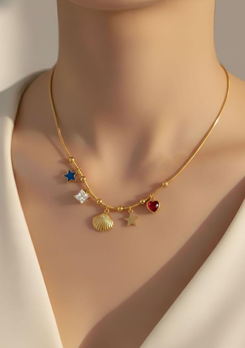 Golden Alloy Pendant - Indya