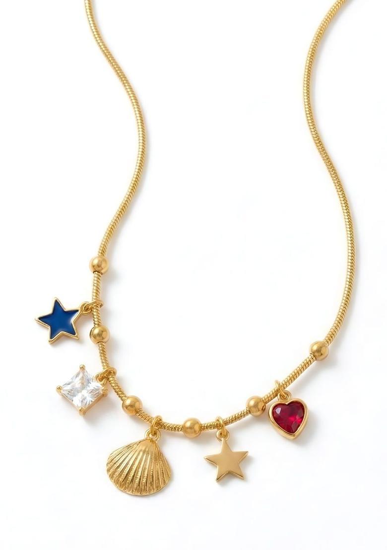 Golden Alloy Pendant - Indya